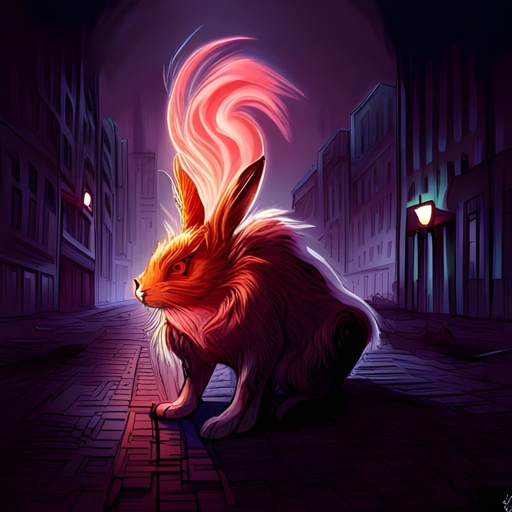 4D Green-Eyed Rabbit: A Rococopunk Apparition