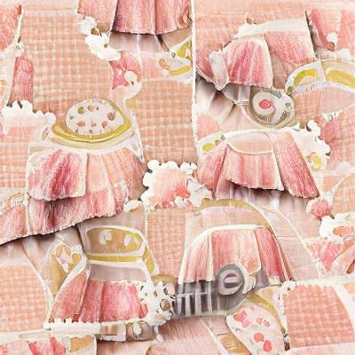 Pastel Pink Hime Lolita Fabric Pattern