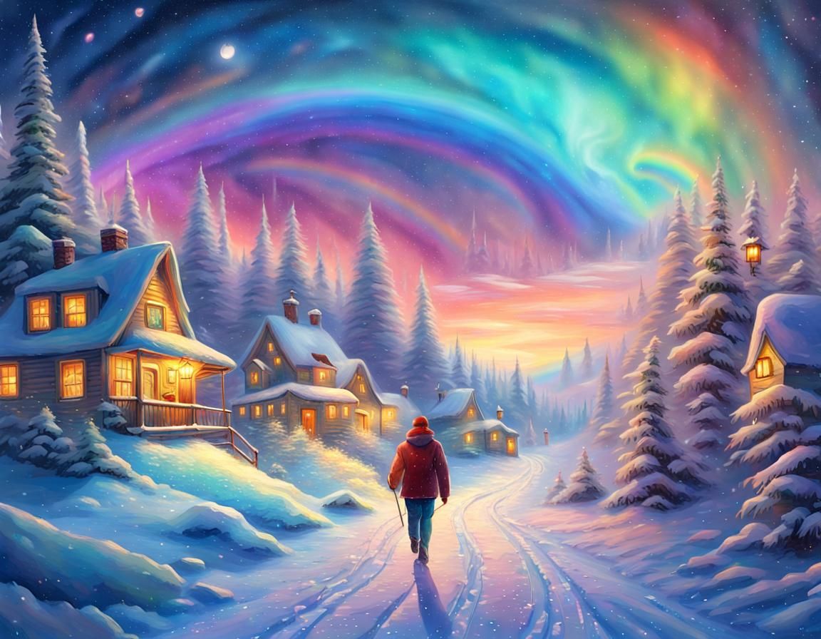 Snowy Road Digital Art Inspired by Fantasy