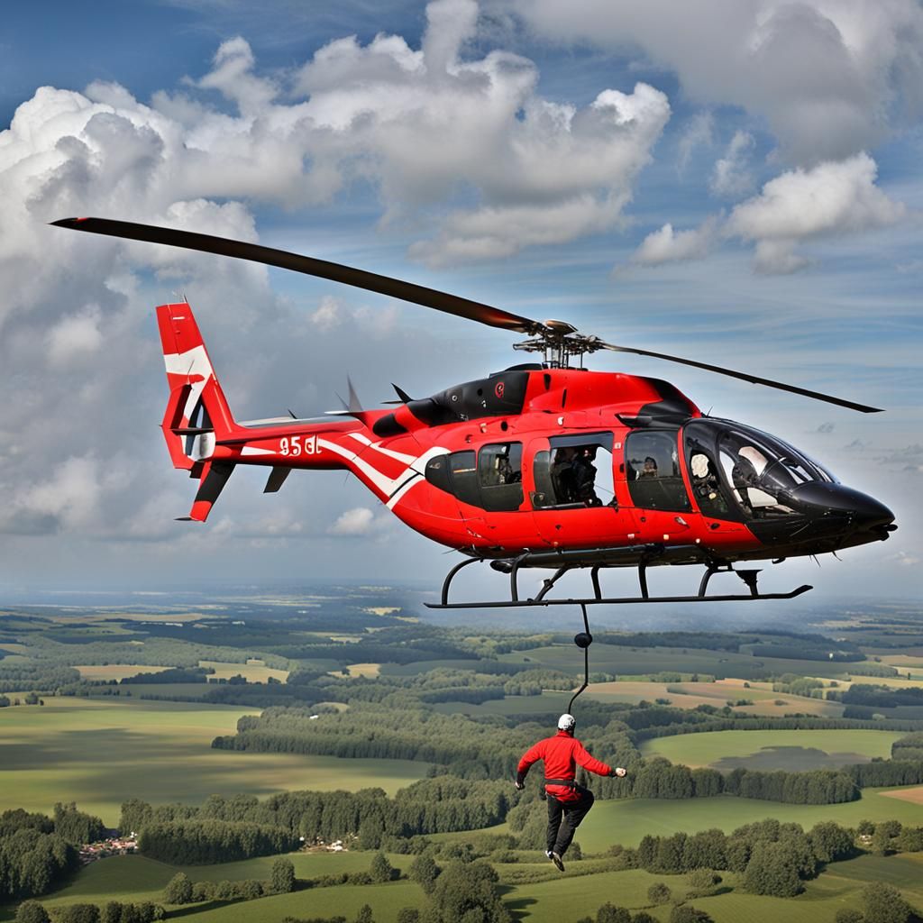 Man Suspended From Helicopter Above Nettles