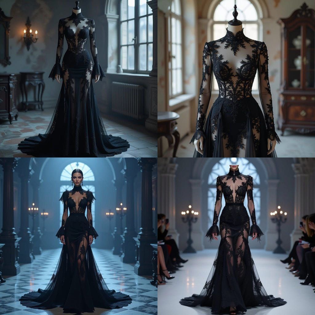 Gothic Lace Dress: Avant-Garde Fashion Design