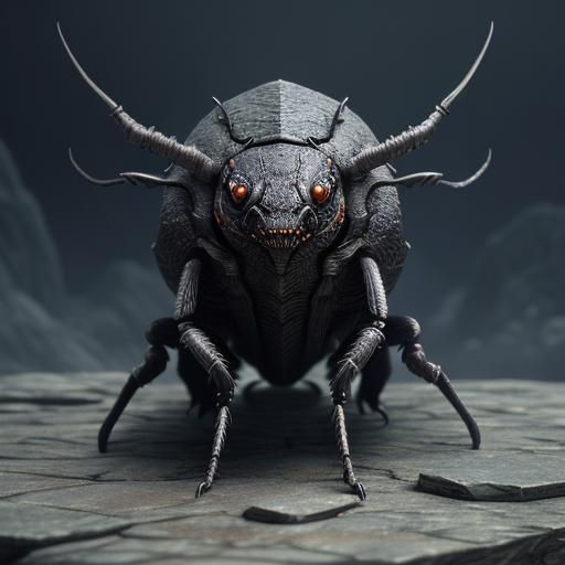 Stone Fragment Beetle in Dark Fantasy Style