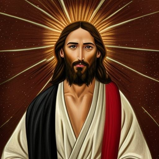 Realistic Portrait of Jesus Christ with Halo