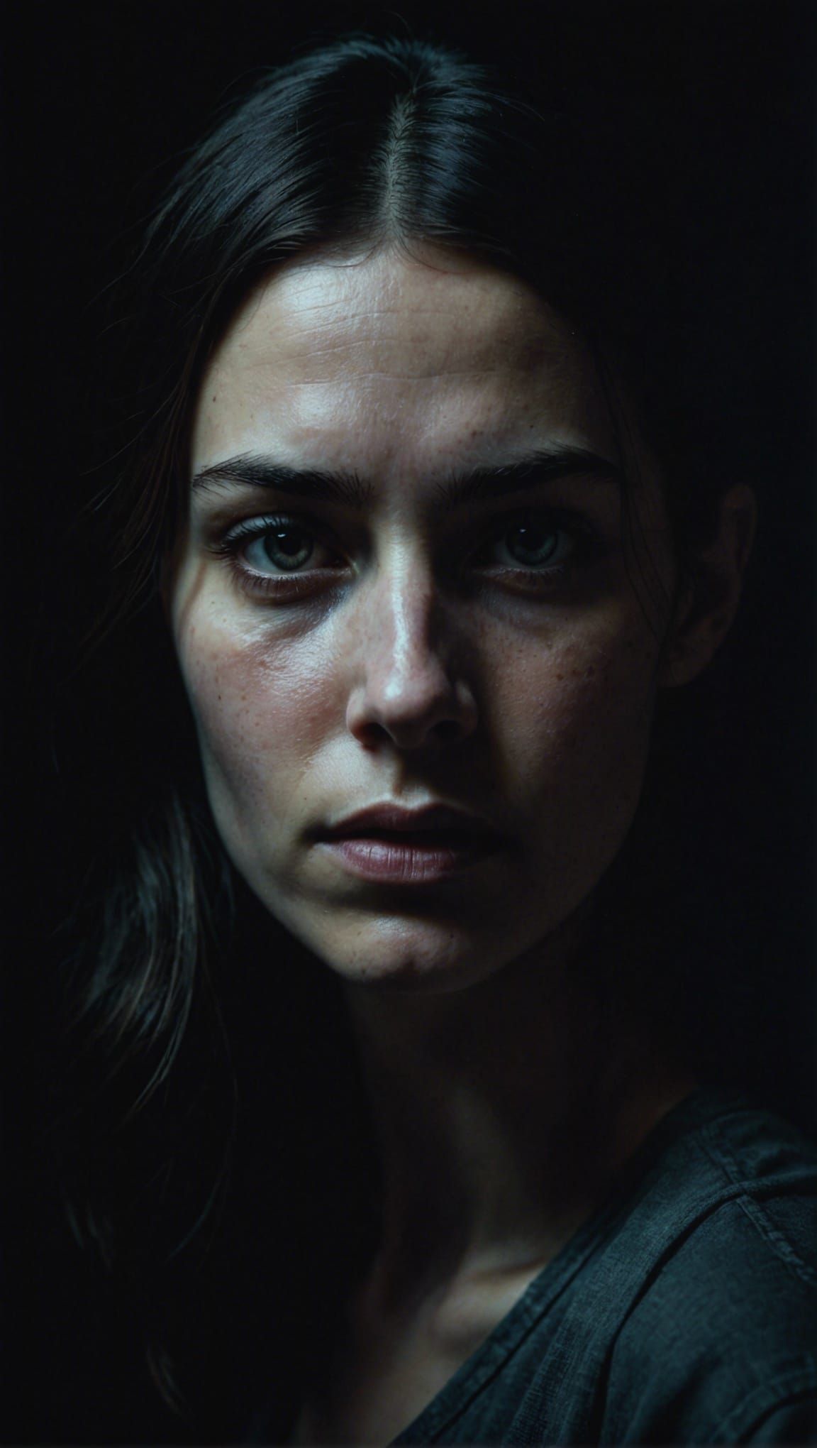 Dramatic Portrait in Chiaroscuro Lighting