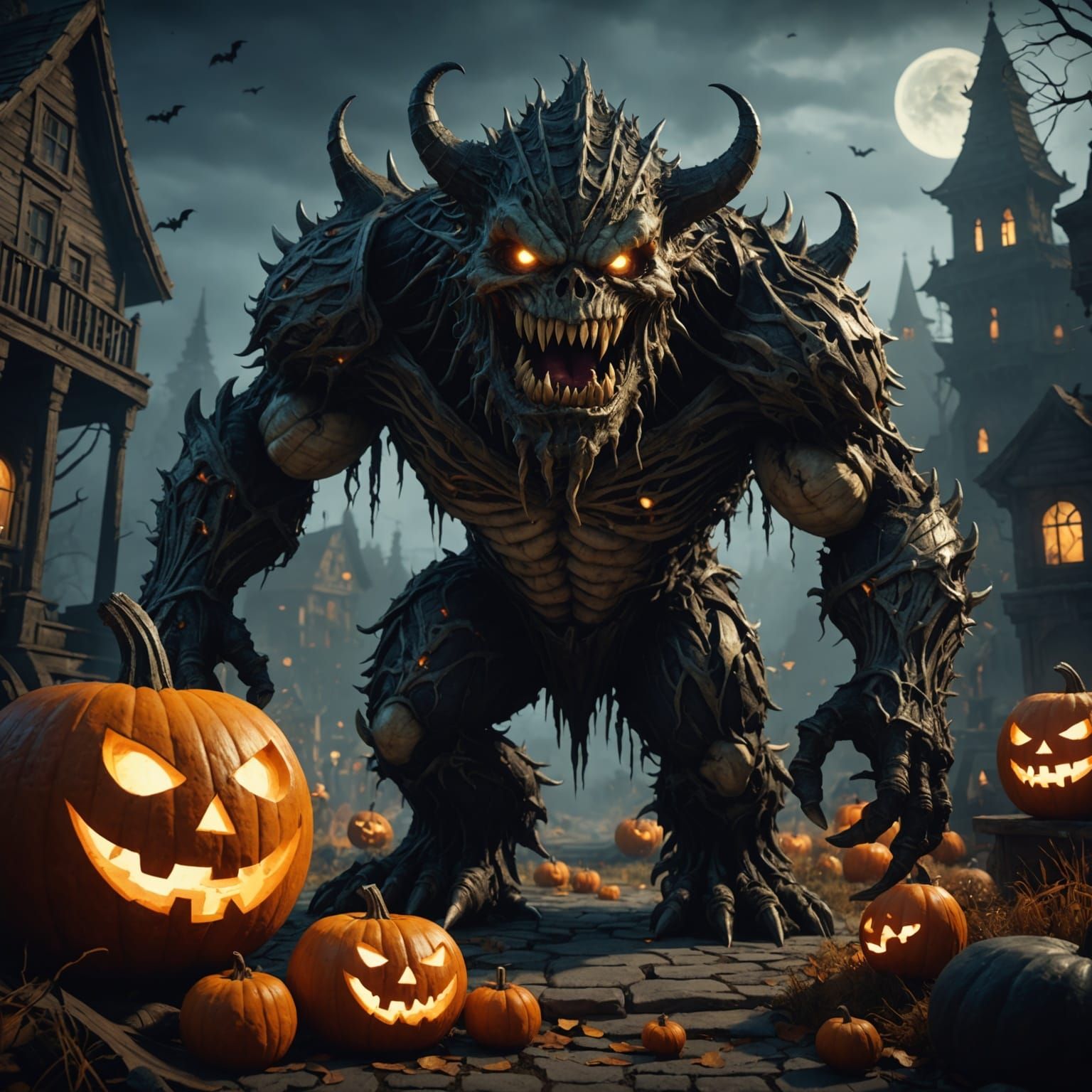 Epic 3D Halloween Monster in Cinematic Style