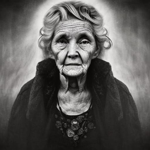 Detailed Portrait of a Weary Old Woman
