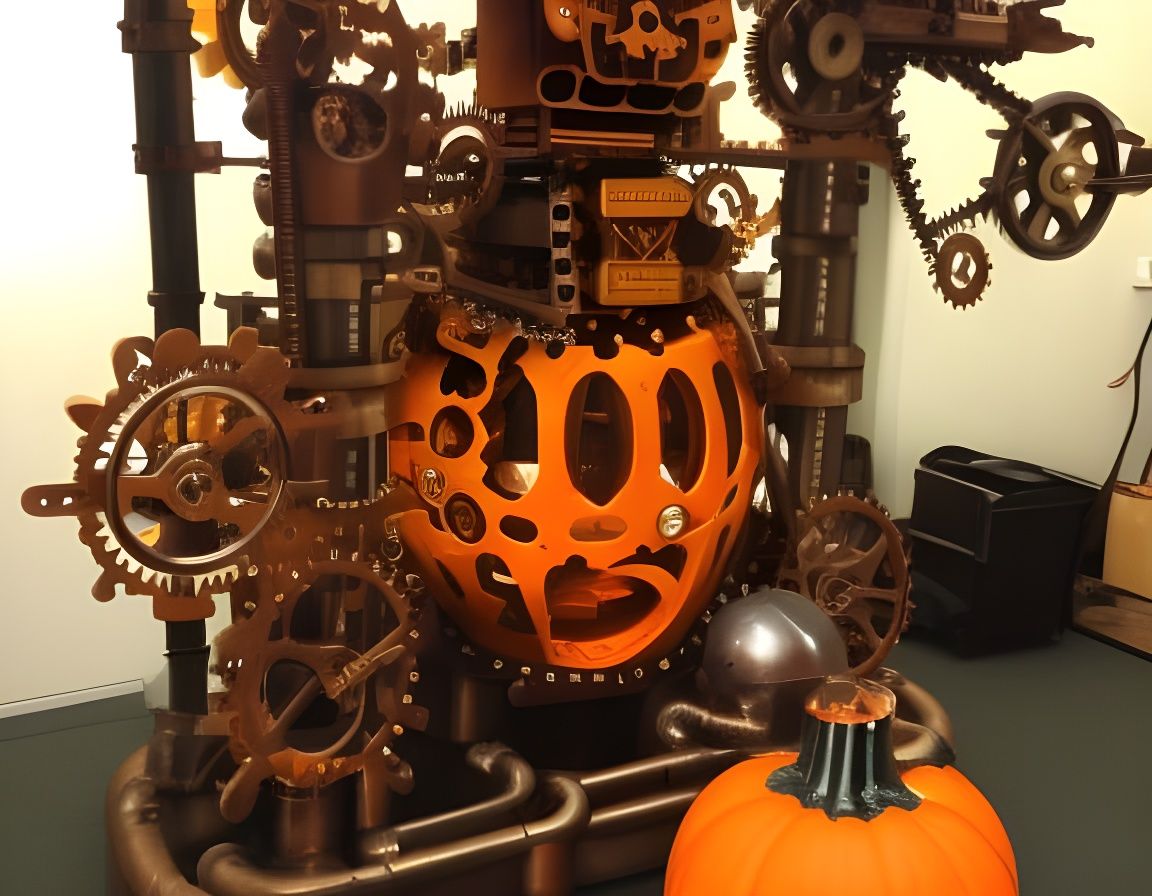 Steampunk Machine Creates Jack-o'-Lantern Handbags