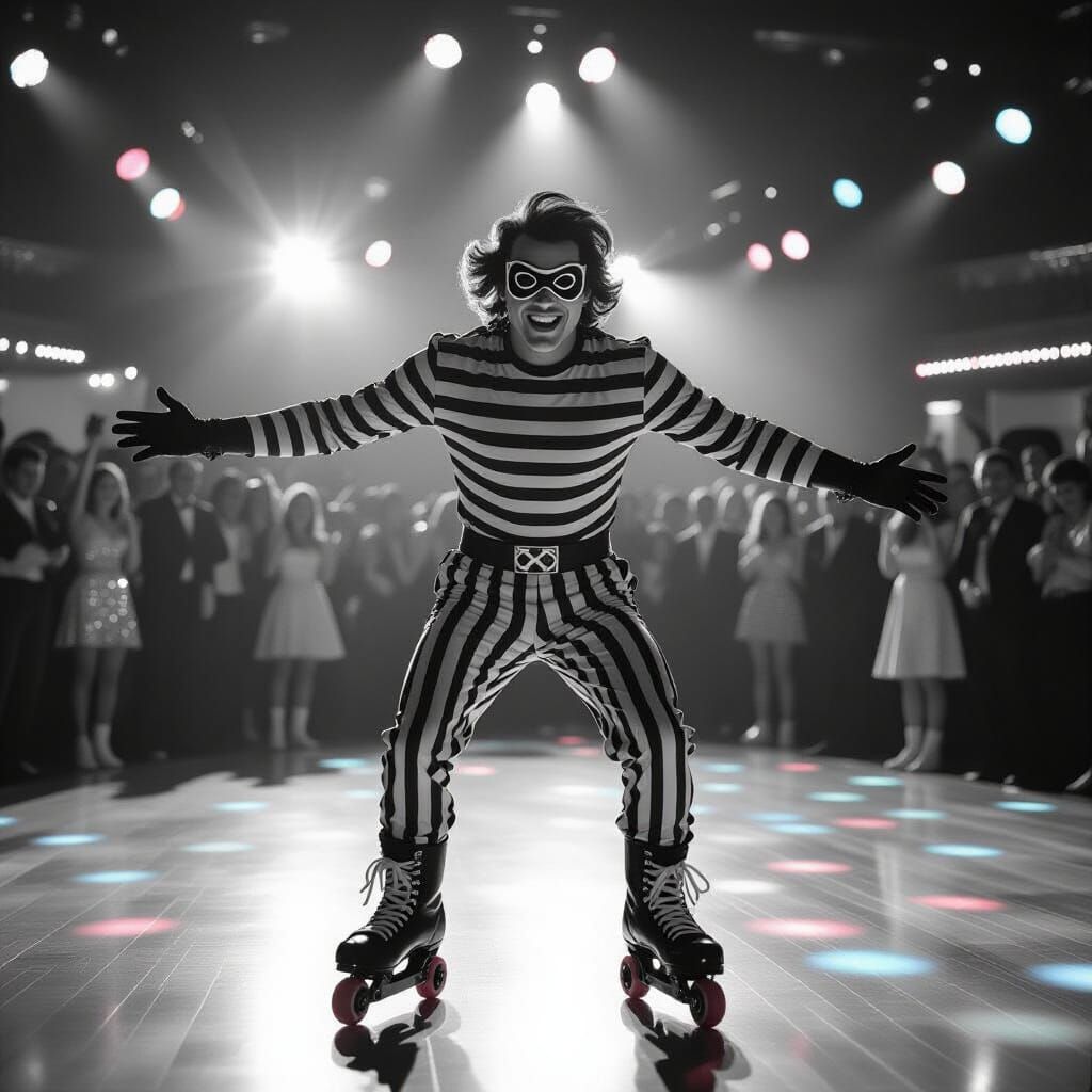 Hamburglar Moonwalks at Roller Disco: Cinematic 35mm Film