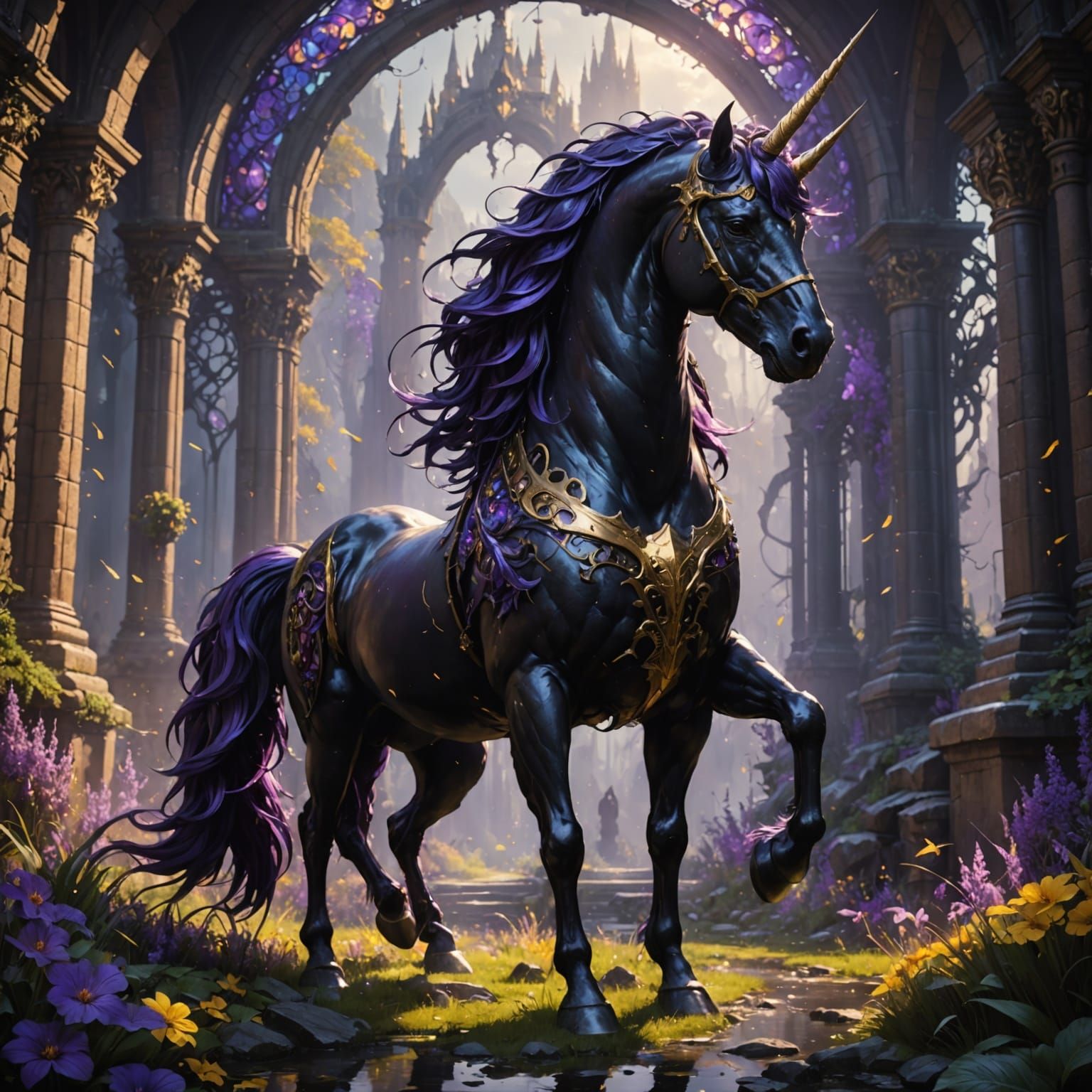 Ethereal Dark Fantasy Unicorn