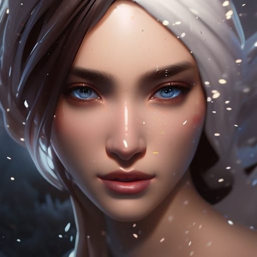 Snowy Portrait in Hyperdetailed Style