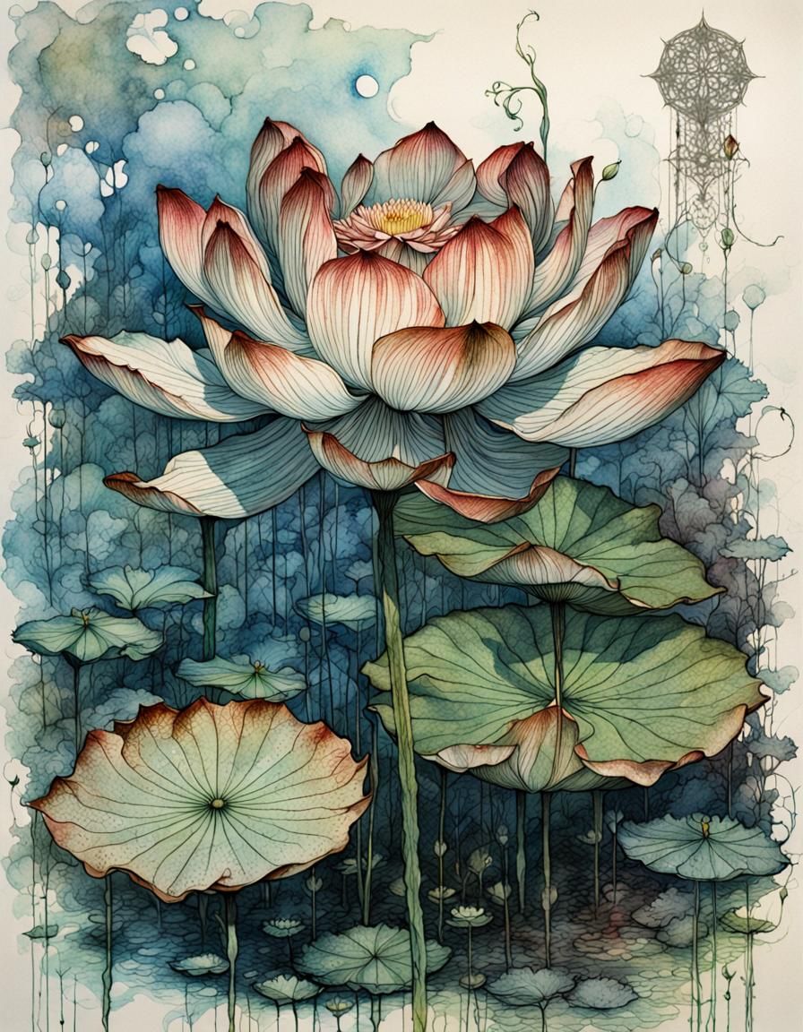 Medieval Lotus Blossom in Golden Age Style