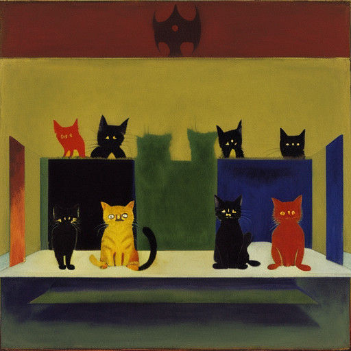 Feline Existentialism in Vibrant Colors