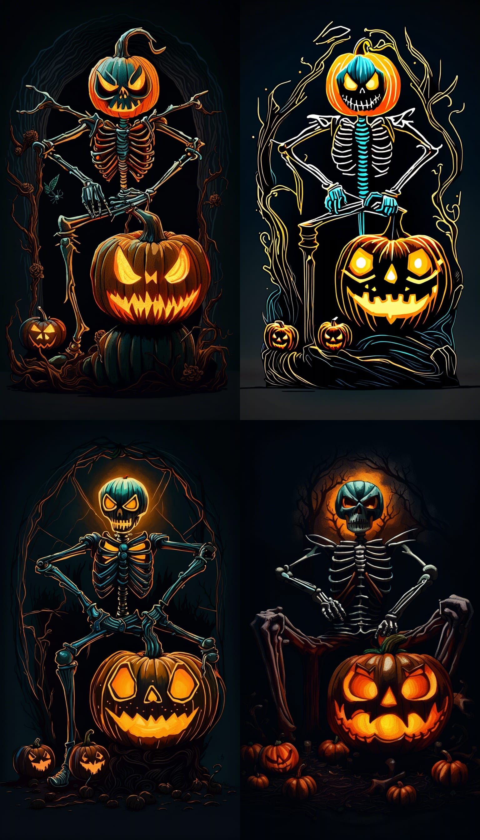 Jack Skellington with Spider Bowtie, Van Gogh Style