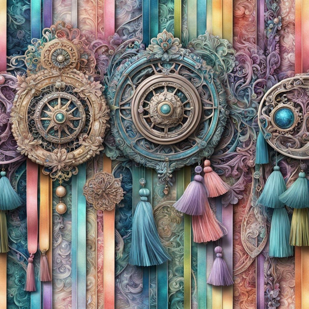 Whimsical Boho Fantasy Background in Pastel Colors