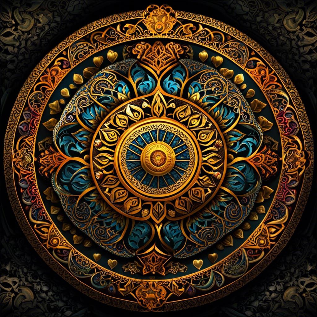 Cosmic Mandala with Tree of Life and Heart