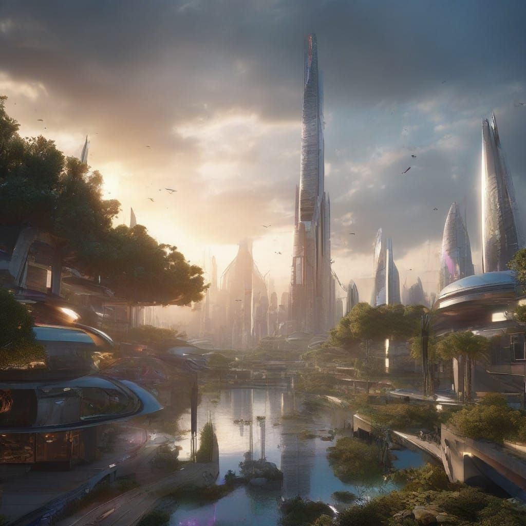 Epic Futuristic Aura Unfolds with Unlimited Energy