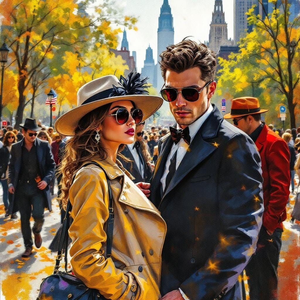 Sophisticated Thieves Blend In, Gouache Impressionist Style