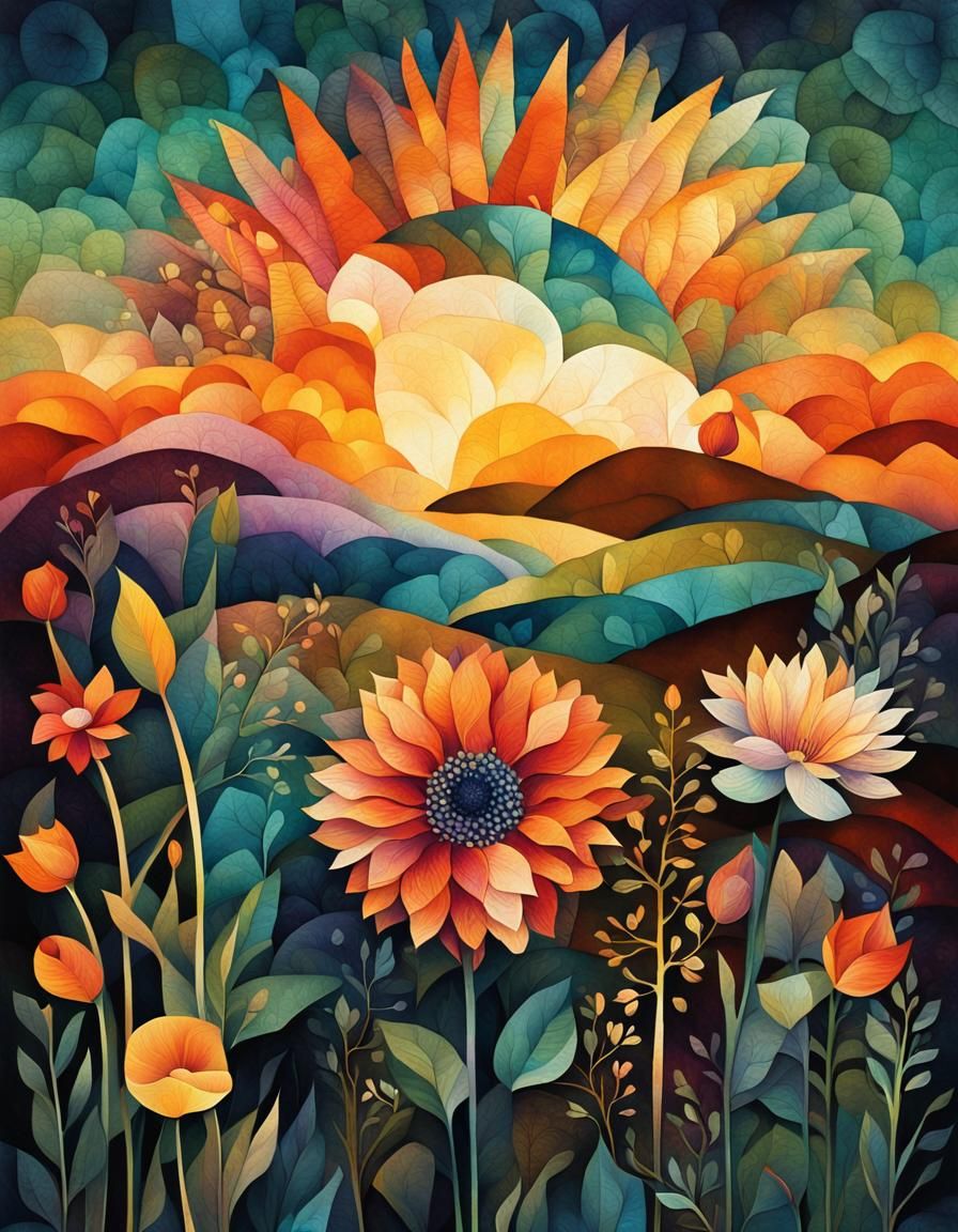 Vivid Floral Collage in 8K Resolution