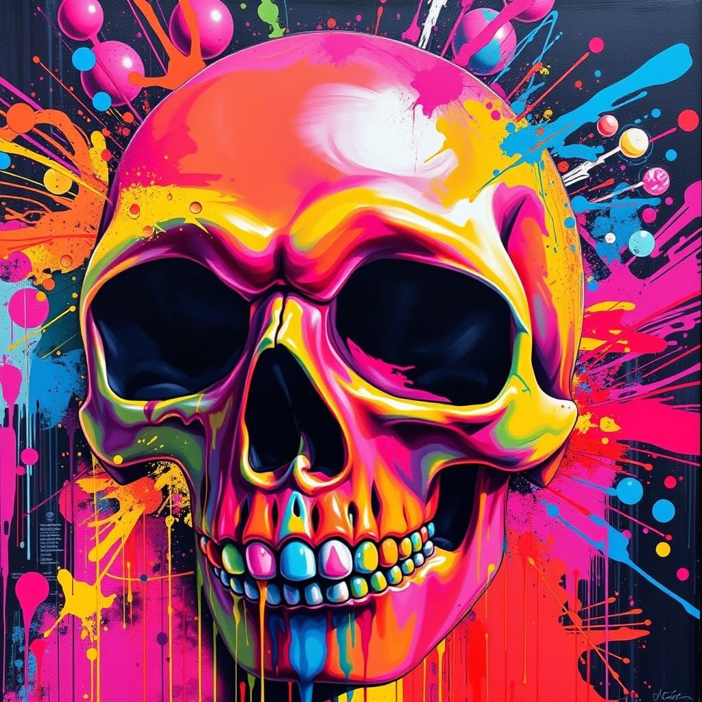 Polychromatic Graffiti Art in Splash Art Style