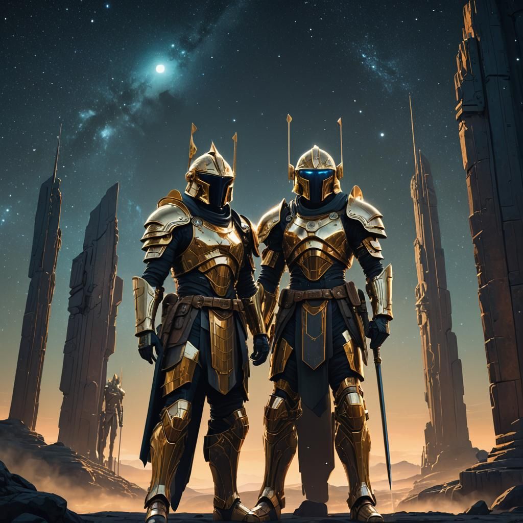 Ancient Warriors Guarding Sirius in Ethereal Starlight