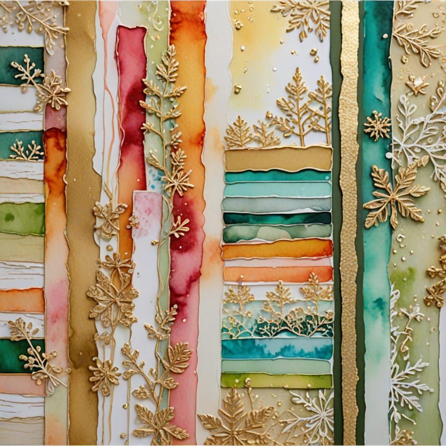 Colorful Winter Wonderland in Vibrant Impasto Style