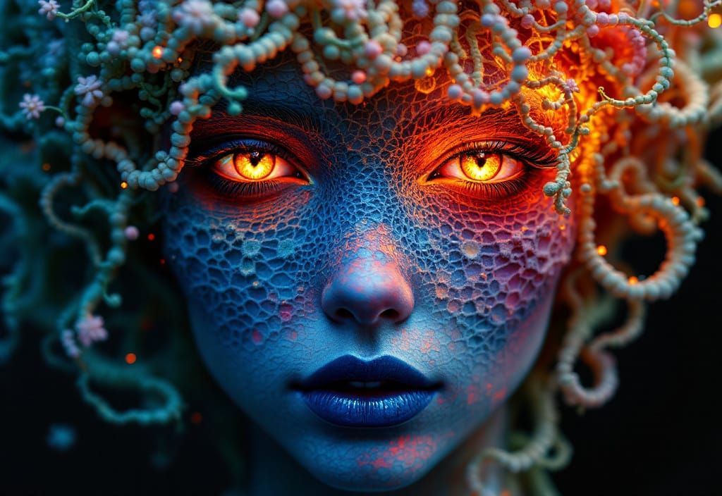 Hyperdetailed Lace Portrait in Dynamic Lighting