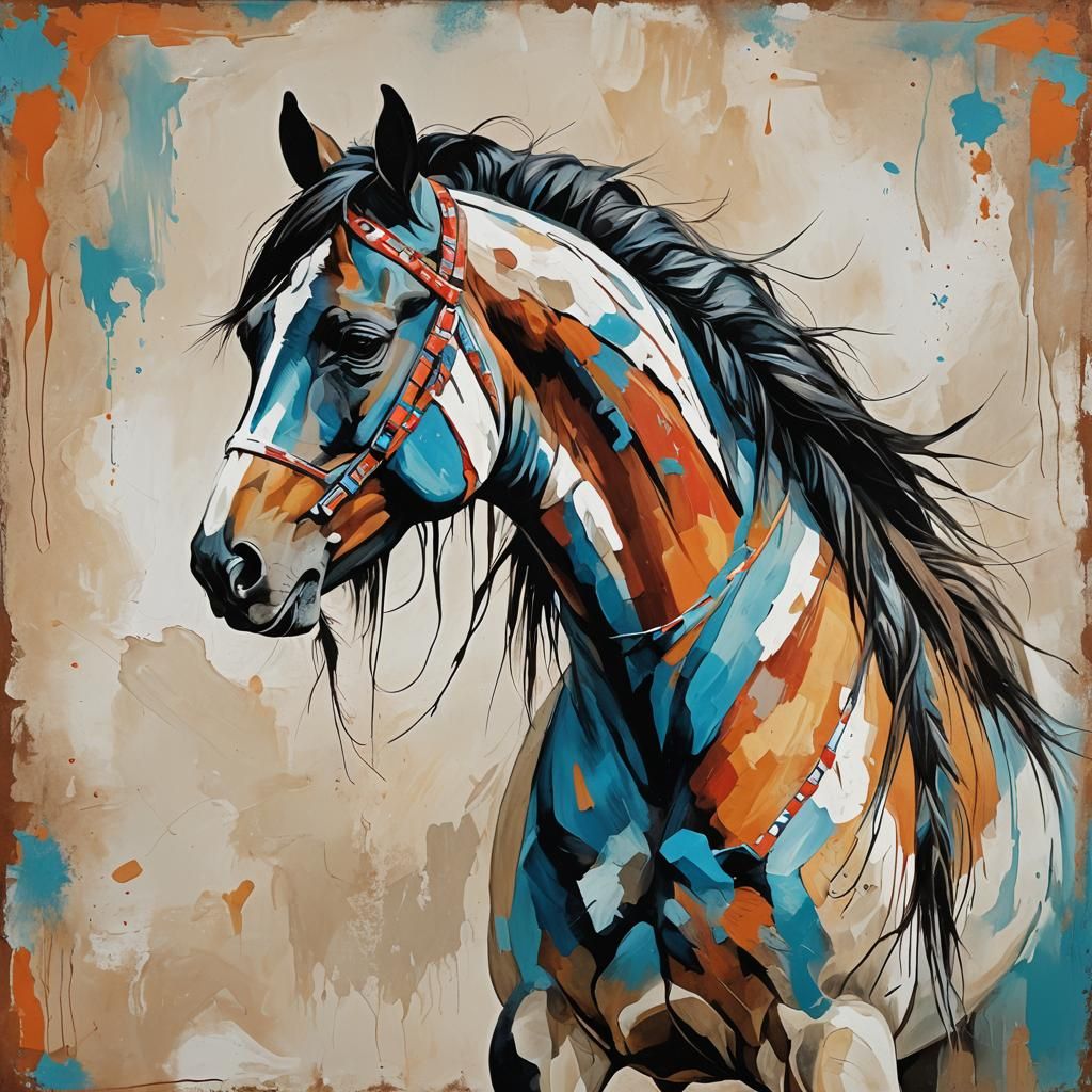 Native American painted horse