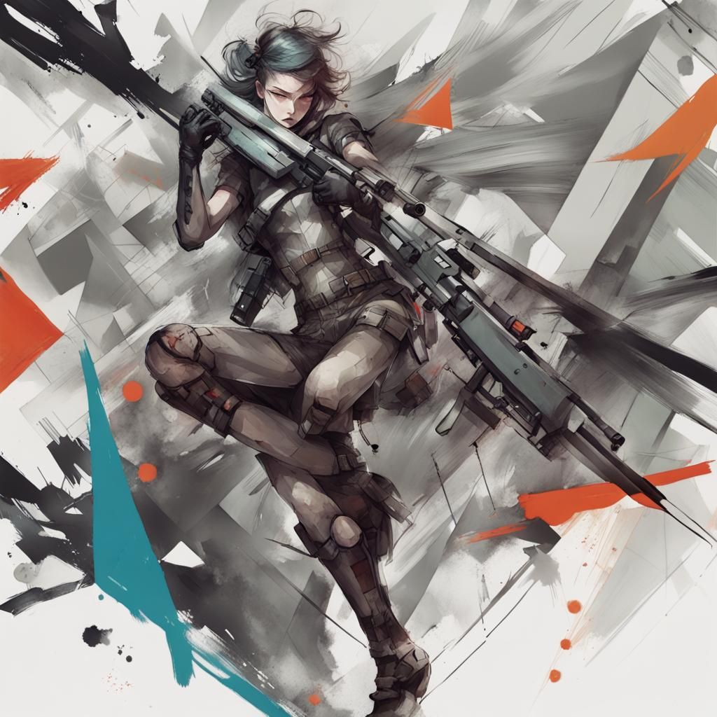 MerrinJS Action Illustration in Shinkawa Youji Style