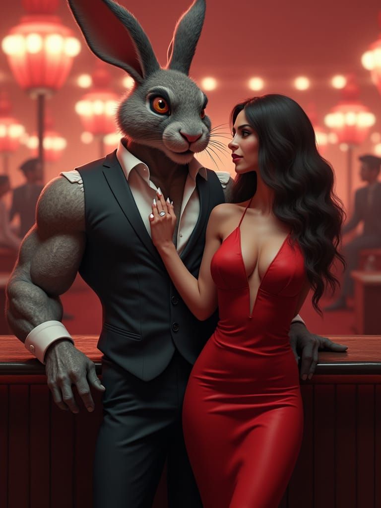 Roger and Jessica Rabbit as Vegas Gamblers