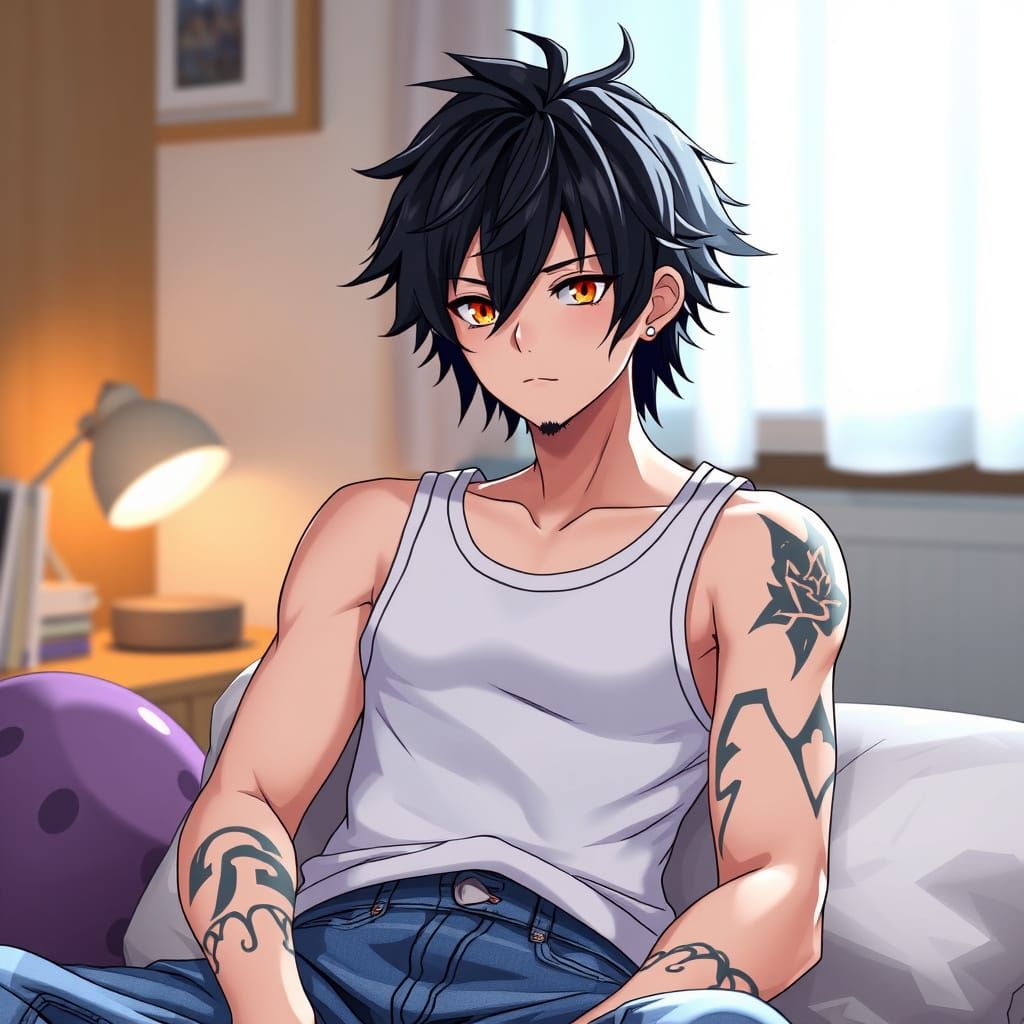 Riku in Therapy: 3D Anime Art Portrait