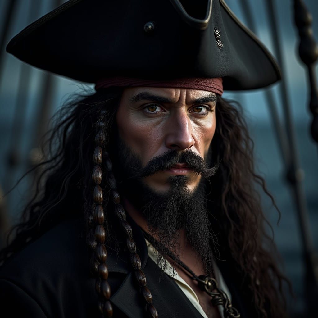 Pirate Blackbeard in Hyper-Realistic Lighting