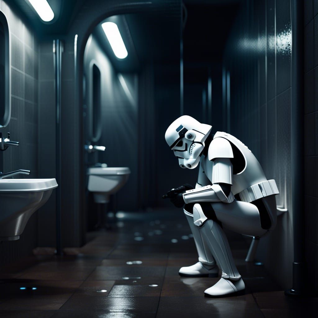 Stormtrooper Urinal Trouble: Epic Digital Matte Painting
