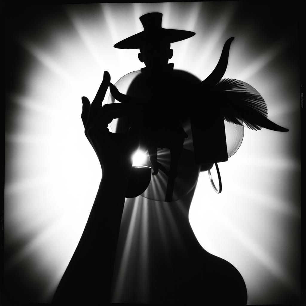 Abstract Photogram with Solarization Effects in Black and Wh...