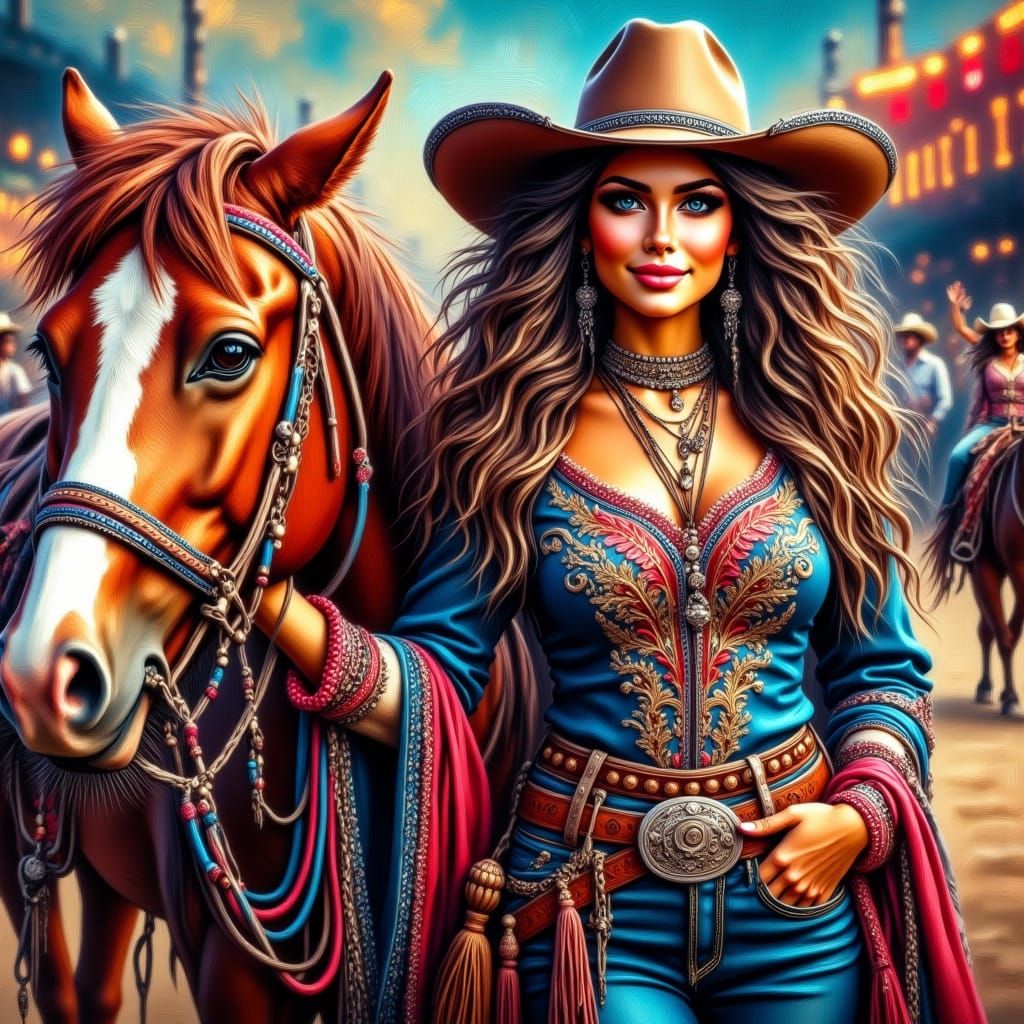 Glamorous Western Cowgirls Shine at Vegas Rodeo