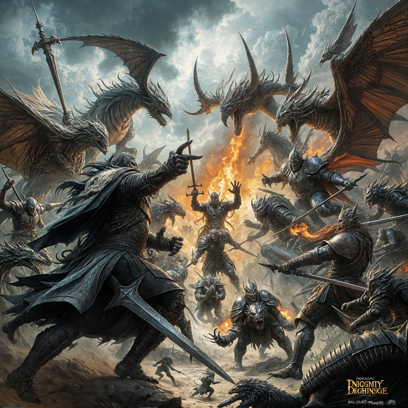 Epic Fantasy Battle: Knights vs Mythical Beasts