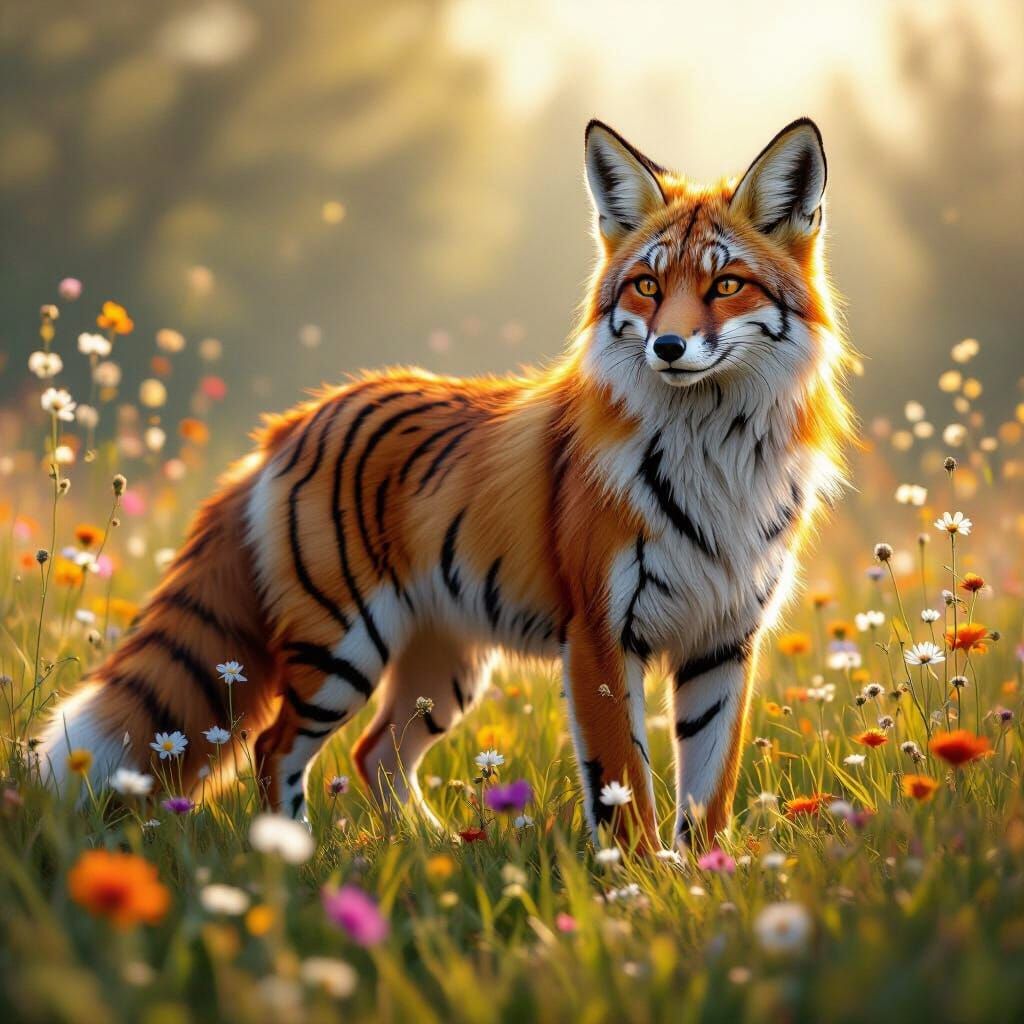 Majestic Fox Tiger Hybrid in Wildflower Meadow