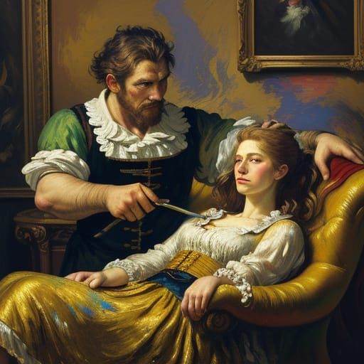 Romantic Neo-Impressionist Painter Captures Reclining Model