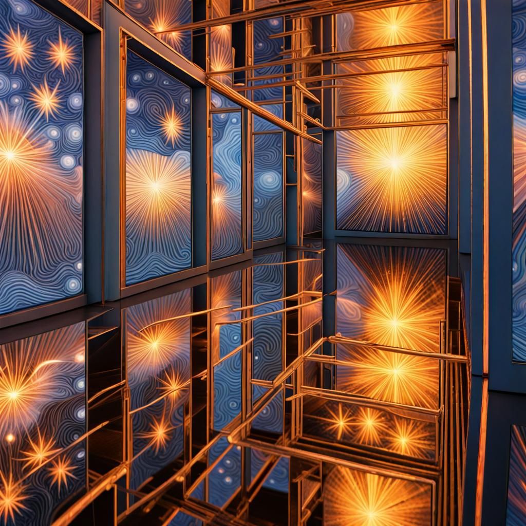 Infinite Star Reflections in Cell-Shaded Style