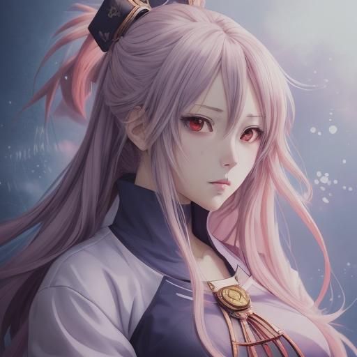 Anime Waifu in Japanese Manga Style