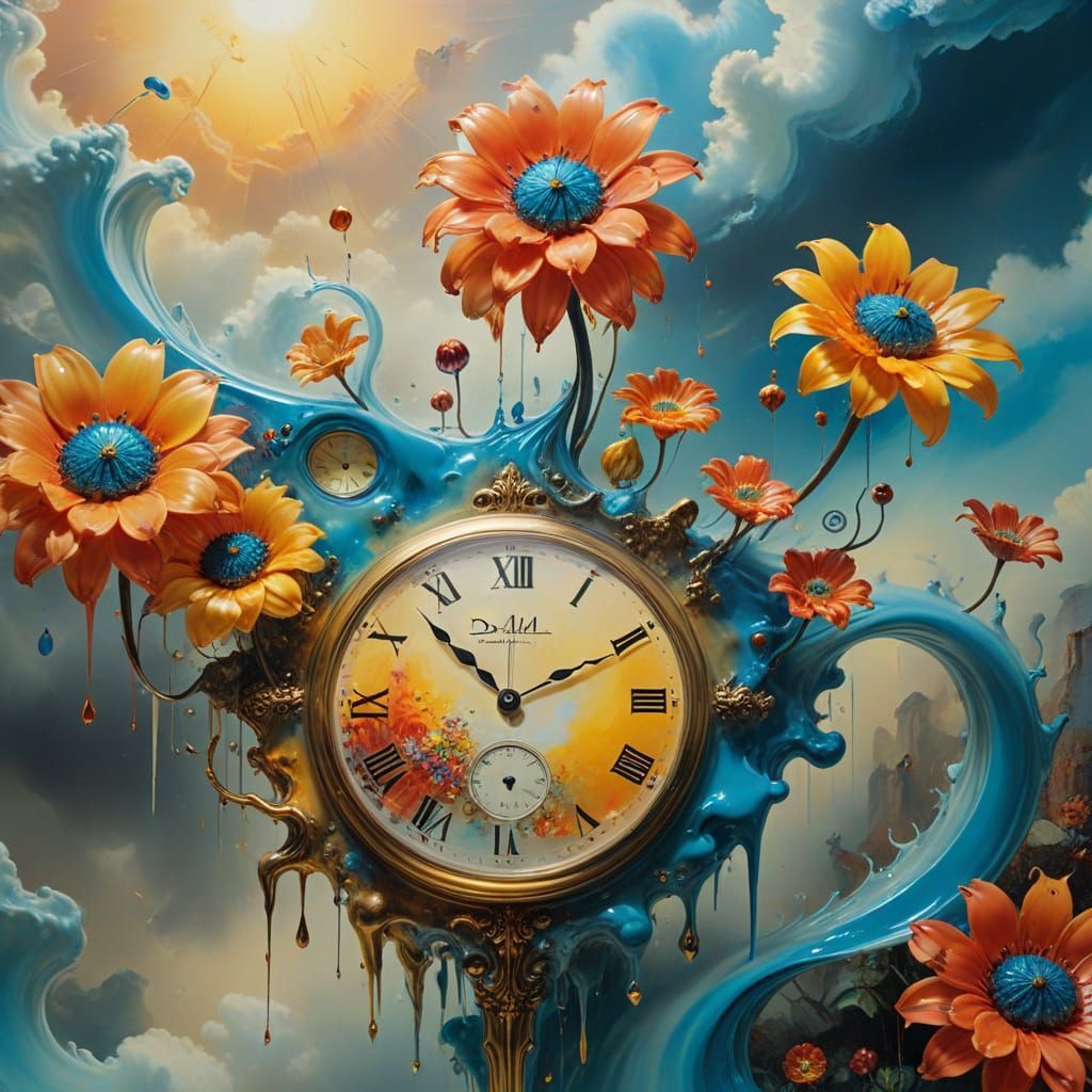 Surrealist Blooming Garden in Vibrant, Swirling Colors