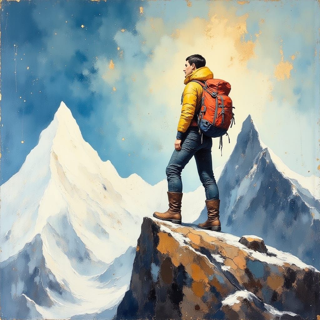 Mount Everest Summit: An Oil Painting Masterpiece