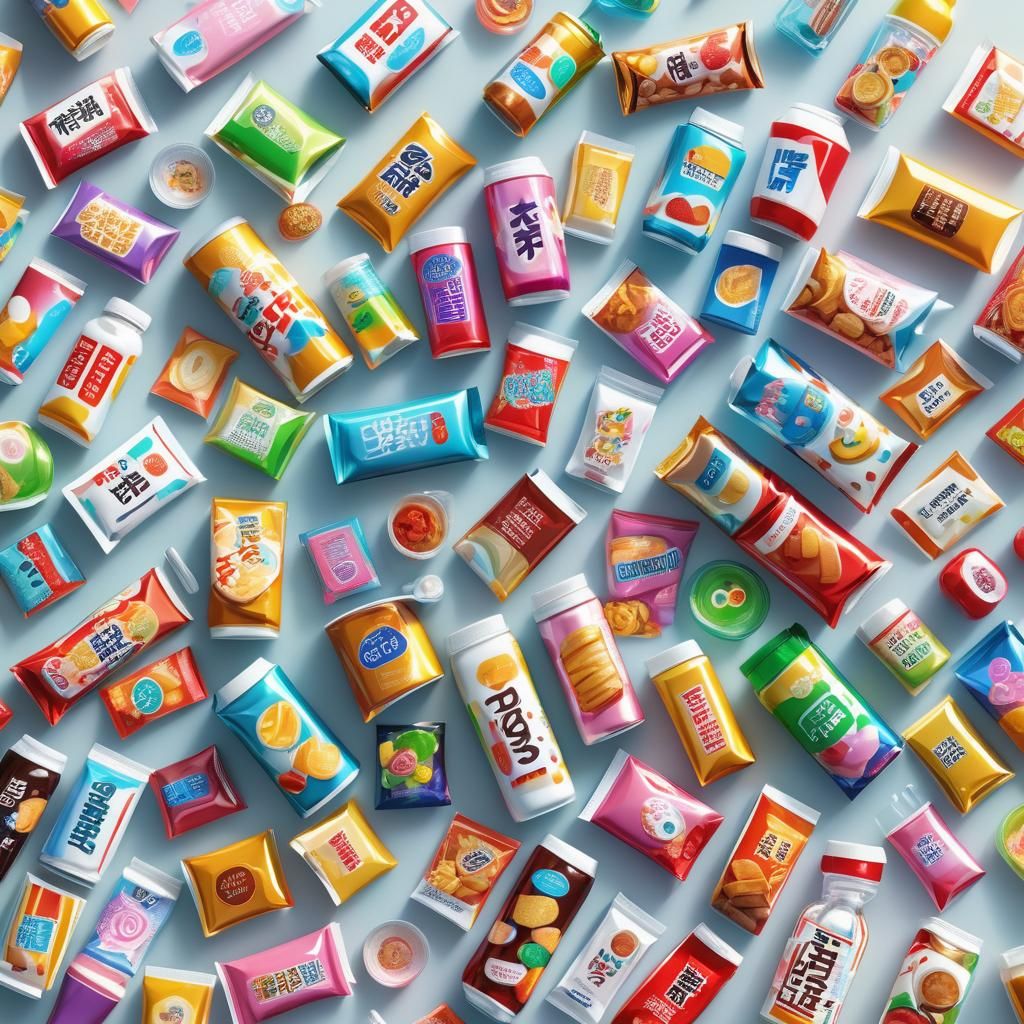 Vibrant Anime Food Packaging in 3D