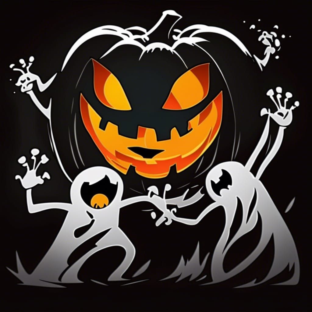 Spooky Stencil Ghosts Emerge from Jack-o-Lantern