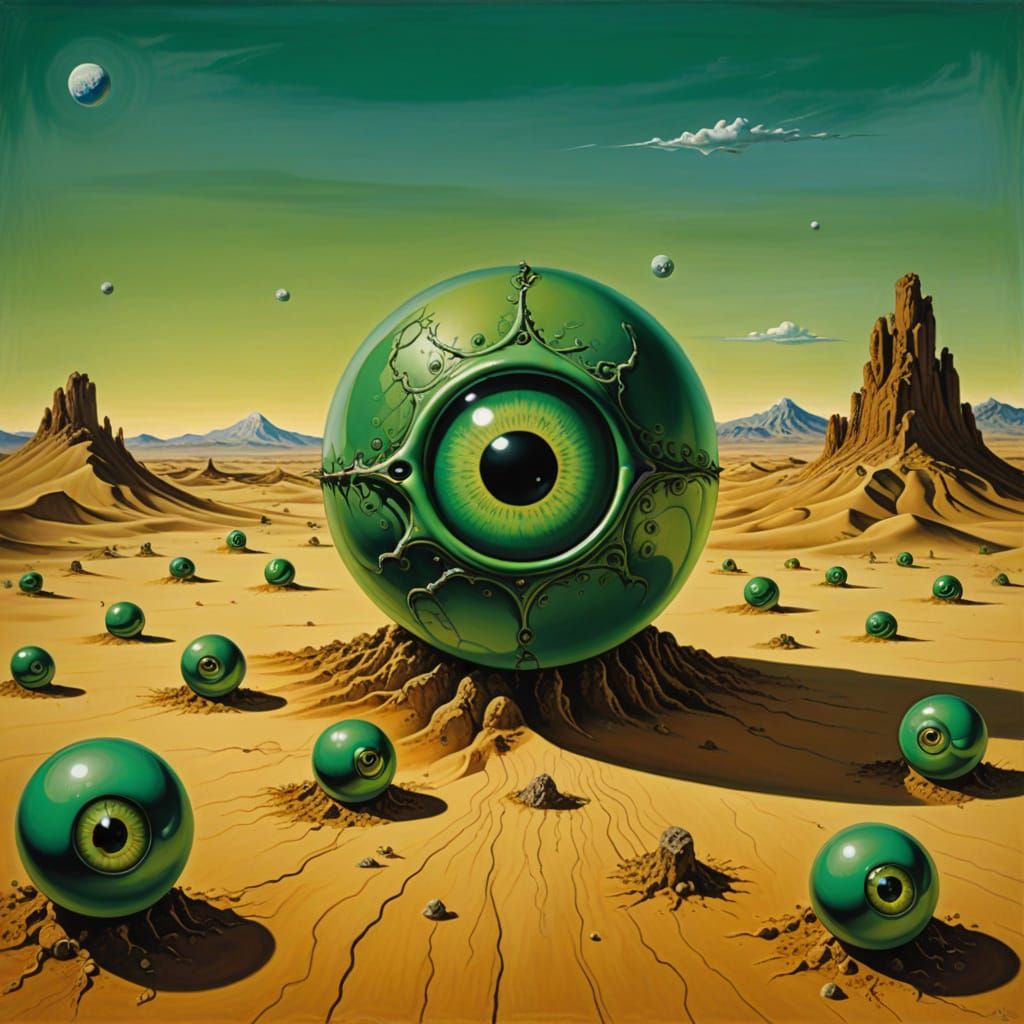 Green eyes by Salvador Dali