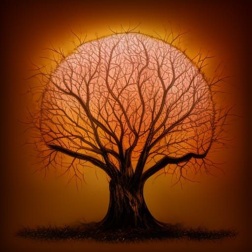 Magical Ancient Tree Monster with Golden Spells