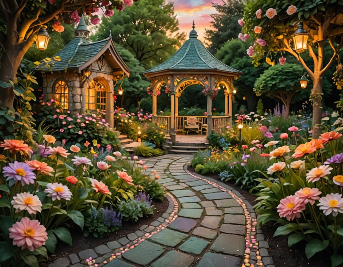 Enchanting Garden Paradise in Ethereal Photography