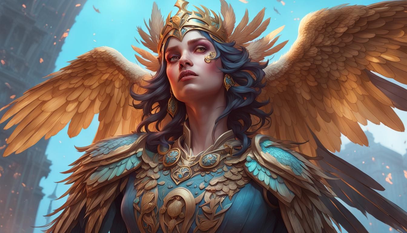 Detailed Portrait of a Curvy Harpy