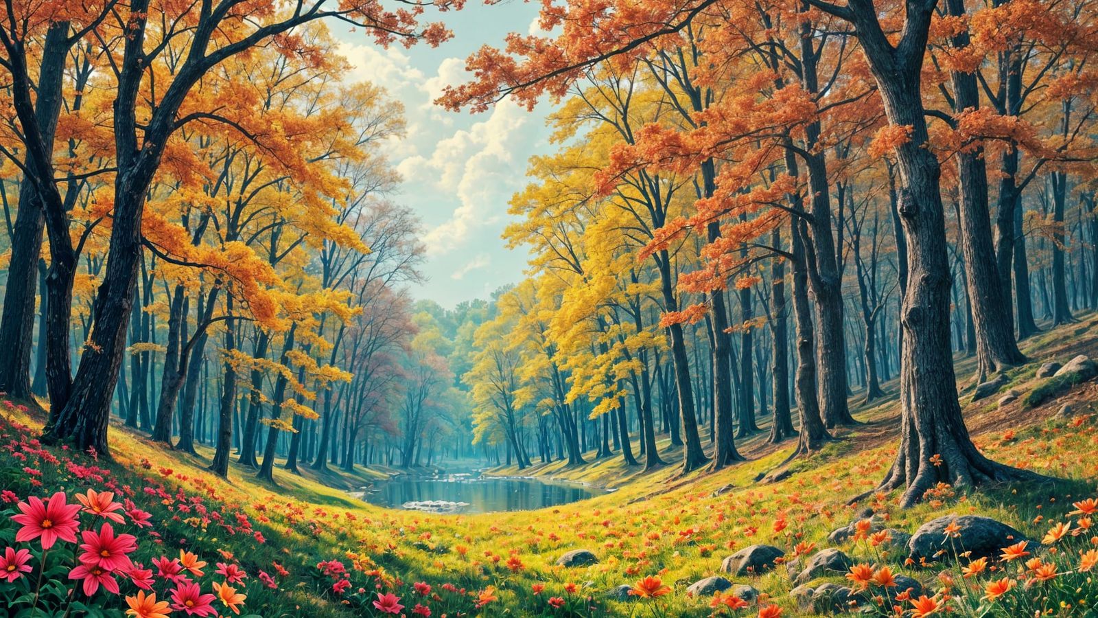 The season of Spring explodes into life in a Midwestern forest.