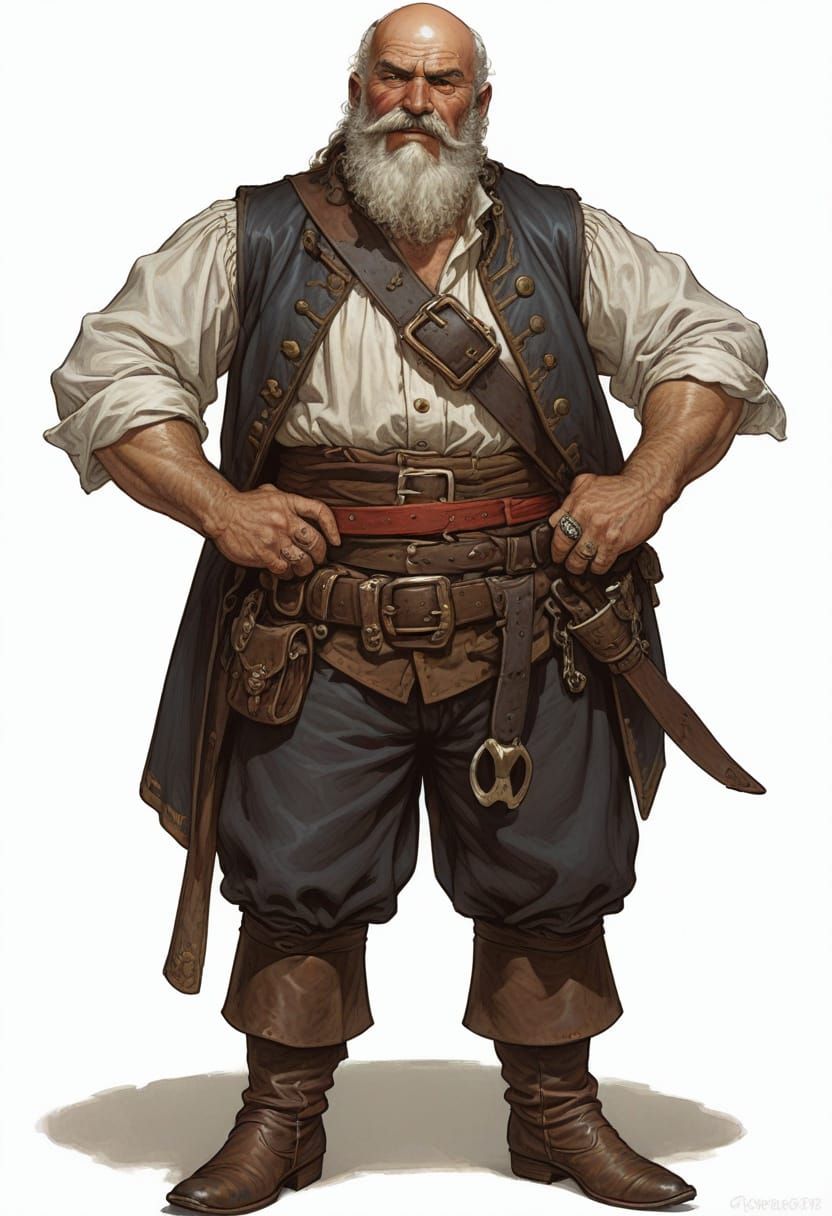 18th Century Pirate Illustration in Boris Vallejo Style