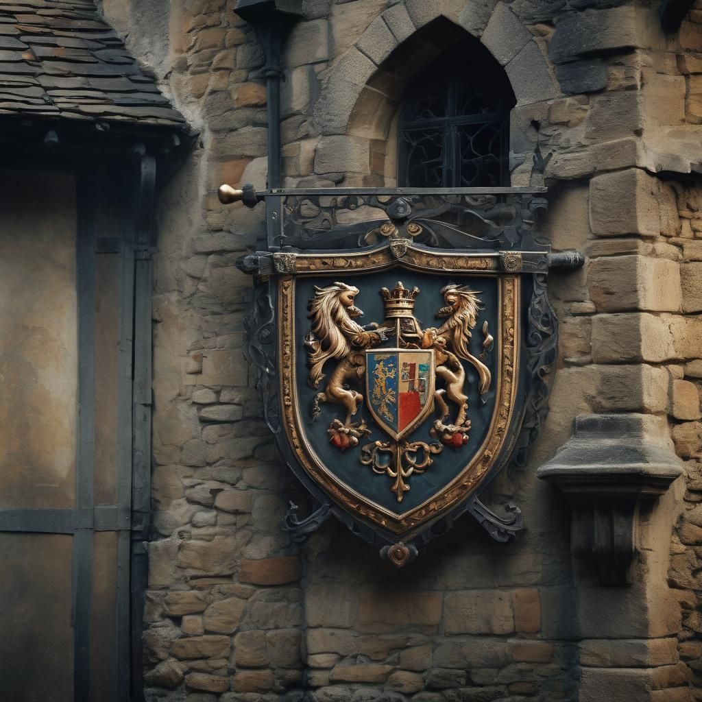 Heraldic Coat of Arms in Gothic Setting